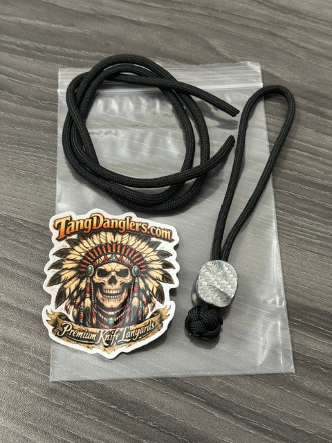Deployment Series Hand Sculpted Silver Carbon Fiber EDC Bead with Extra Cordage