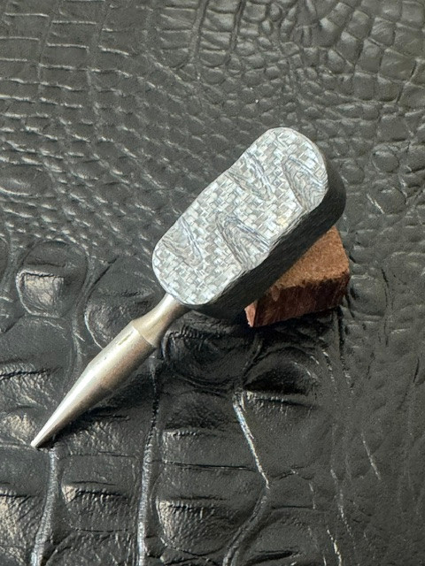Deployment Series Sculpted Silver Carbon Fiber Handle EDC Spike