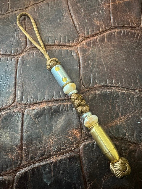 Straight Shooter Stainless & Brass Two-Tone Cartridge Lanyard