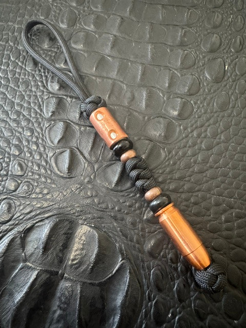Straight Shooter Copper Cartridge & Column Bead EDC Lanyard