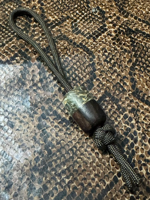 Handmade Shredded Money Resin and Ziricote Wood EDC Bead (Cordage Included)