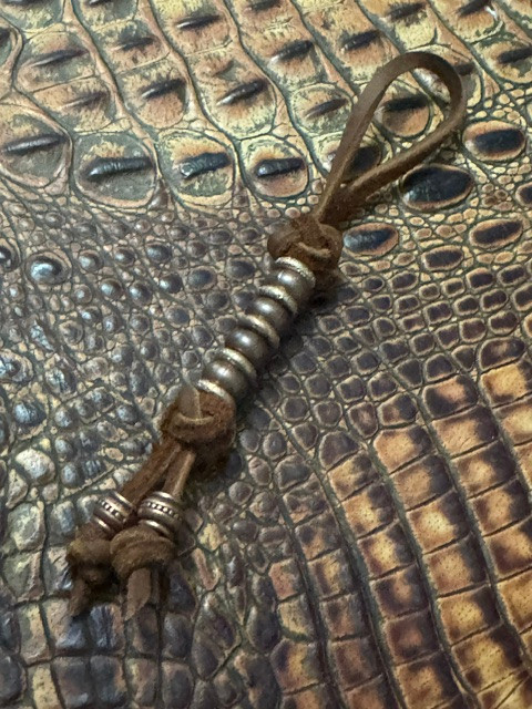 Leather & Copper Traditional "Viking Style" Lanyard with End Accents