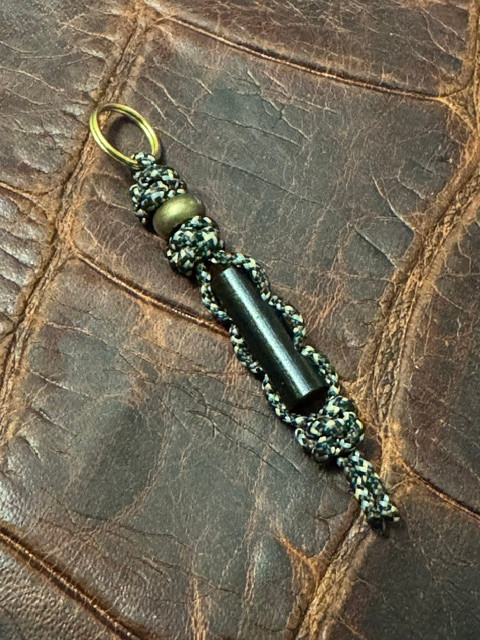 Survival Series "Last Resort" Dark Camo Mini Cord Keychain with Integrated Ferro Rod