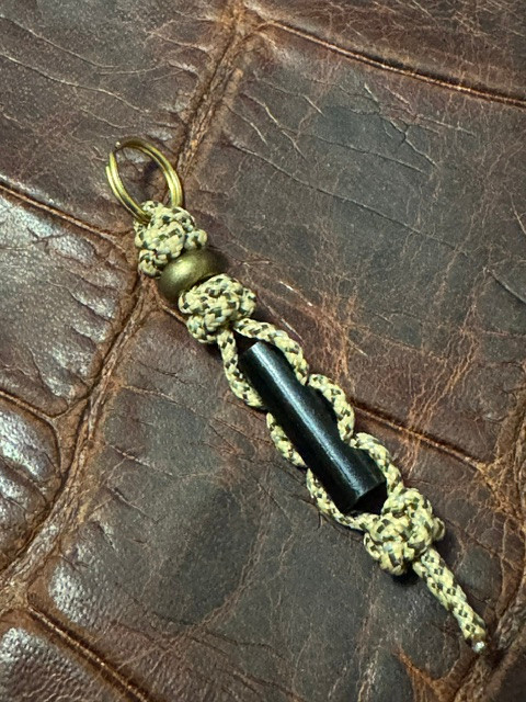 Survival Series "Last Resort" Tan Camo Mini Cord Keychain with Integrated Ferro Rod