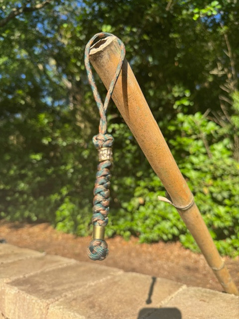 Forest Green Paracord Double Diamond Knot Knife Lanyard with 2 Spacer Beads