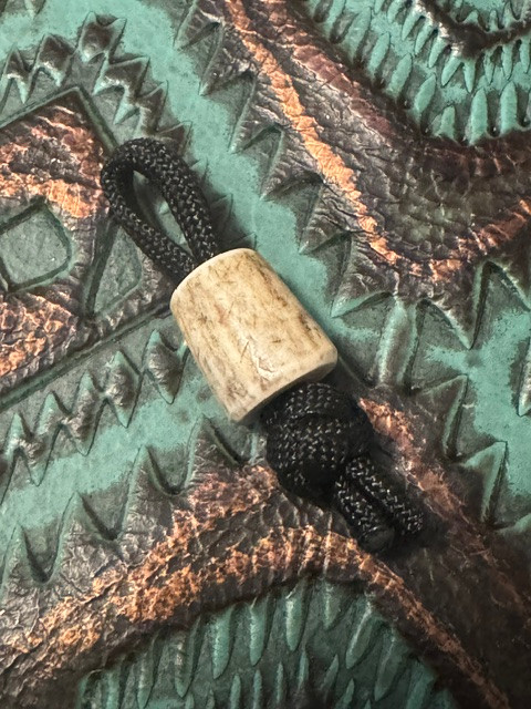 Medium Elk Antler EDC Large Hole Lanyard Bead