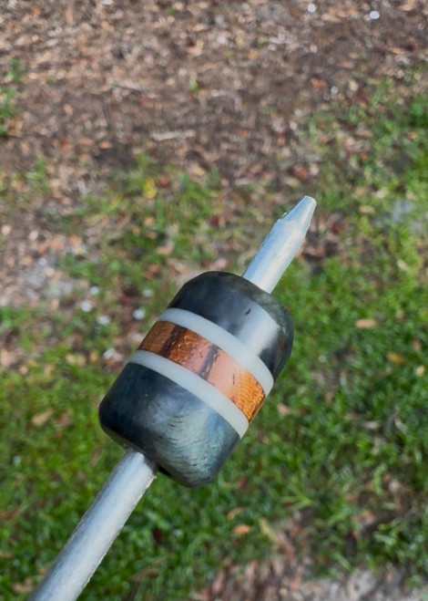 Small Dyed Burl, Ghost G10, and Zebrawood EDC Lanyard Bead