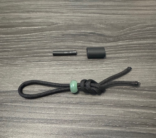DIY Knife Lanyard Kit - Black Paracord with Aventurine Bead