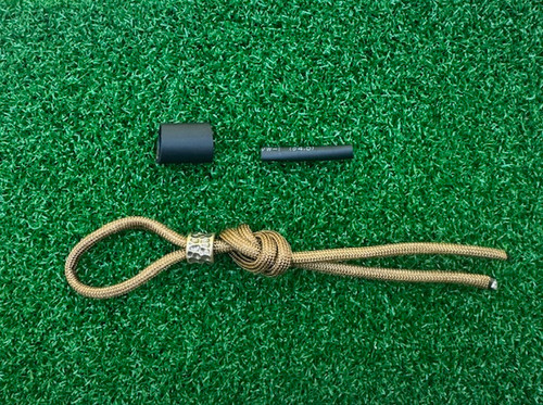 DIY Knife Lanyard Kit - Coyote Brown Paracord with Hammered Brass Bead