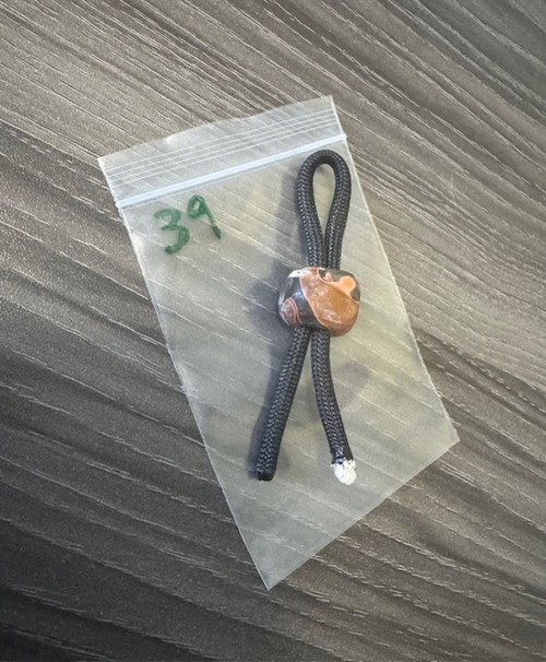 Abstract Red, Black, and Rose Colored Acrylic Lanyard Bead