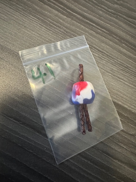 Abstract Acrylic Patriot Red, White, and Blue Bead