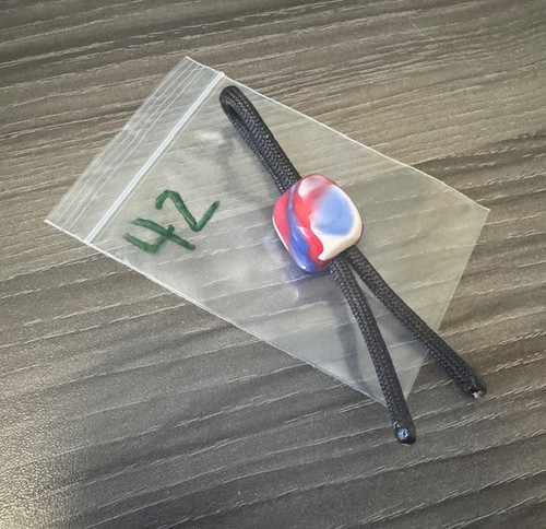 Abstract Acrylic Red, White, and Blue Patriotic Knife Lanyard Bead