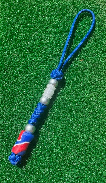 Freedom Collection Patriotic Knife Lanyard with Red Glow Bead and American Flag Camo Acrylic Bead