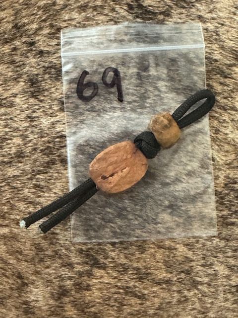 2 Pack of Hand Shaped Figured Teak Wood Large Hole EDC Knife Lanyard Beads