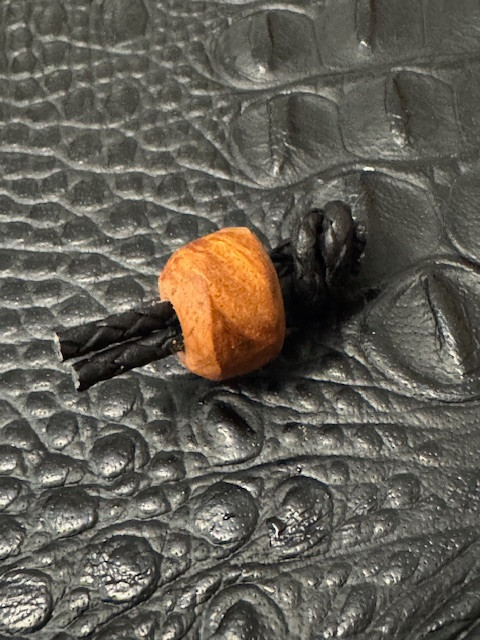 Handmade Amboyna Burl Large Hole Knife Lanyard Bead