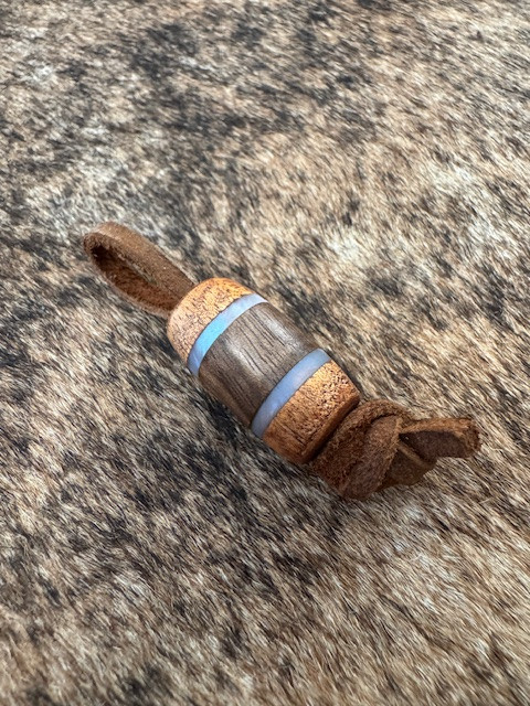 Handmade Koa, Mother of Pear Resin, and Walnut Wood EDC Split Bead