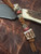 Leather Pirate Skull Knife Lanyard with Cross Coin Medallions, Red Jade and Gnarly Bark Stag Antler