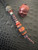 Tribal Jaguar Two-Tone Knife Lanyard with Red Jasper Accents and Amboyna Burl/Bog Oak Split Bead