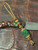 Amboyna Burl & Arizona Jade Custom Knife Lanyard with Brass Accents on Coyote Brown 550 Cord