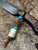 Traditional Leather and Elk Antler Lanyard with Turquoise and Two-Tone Shield Cross