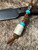 Traditional Leather and Elk Antler Lanyard with Turquoise and Two-Tone Shield Cross