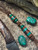 Handmade Brazilian Tigerwood & Malachite Tru-Stone Bead Leather Lanyard with Malachite and Copper Accenting