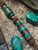 Handmade Brazilian Tigerwood & Malachite Tru-Stone Bead Leather Lanyard with Malachite and Copper Accenting