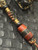 Brass Chief of War Bead Two-Tone Knife Lanyard with Koa Wood, Brass Liner, and Gold Web Tru-Stone Handmade Bead