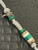 Steel Eagle Head Knife Lanyard with Metal Spacers and Green Malachite Accented by Micarta, Antler and Malachite Split Bead