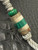 Steel Eagle Head Knife Lanyard with Metal Spacers and Green Malachite Accented by Micarta, Antler and Malachite Split Bead