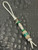 Steel Eagle Head Knife Lanyard with Metal Spacers and Green Malachite Accented by Micarta, Antler and Malachite Split Bead