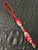 Red and White Two-Tone Knife Lanyard with Handmade Resin and G10 Liner Beads Accented by White Howlite and Brass Spacers