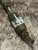 Brass Viking Skull Bead Knife Lanyard on Brown and Gold Paracord with Green Aventurine and Brass Column Beads Accented by Stabilized Hemp Wood, Arizona Jade Tru-Stone, and Gnarly Bar Elk Antler Split Bead