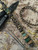 Premium Collection Paracord Knife Lanyard with One Eyed Smoking Pirate, Green Aventurine, and Curly Mango, Brown Micarta and Arizona Jade Split Bead