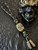 Black & Gold Paracord EDC Knife Nub Lanyard with Shredded Money and Gold Flake Resin Handmade Bead