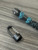 Quick Release Magnetic Keychain with Black Diamond & Turquoise Paracord Accented by Black EDC Skull and Cobra Mini Cord Wrap