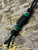 Polished Bison Horn Bead Knife Nub on Black 550 Cord with Copper and Malachite Accents