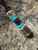 Leather and Gnarly Bark Elk Antler Shorty Knife Nub with Turquoise Accents