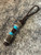 Leather and Gnarly Bark Elk Antler Shorty Knife Nub with Turquoise Accents
