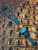 Highly Figured Amboyna Burl & Crushed Turquoise EDC Bead (Cordage Included)