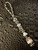 Incognito Glow Paracord Lanyard with Black EDC Skull, Opalite, Polished Silver Accents and Blackwood/Mother of Pearl Resin/Elk Antler Handmade Bead