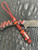 Handmade Buckeye Burl & Lava Flow Resin Bead Lanyard on Black & Red Diamond Paracord Accented by Red Jasper & Onyx