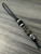 Black Mini Cord Lanyard with Forest Camo Cobra Wrap and Engraved Stainless Skull Accented by Silver Spacers and Black Faceted Beads