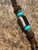 Traditional Leather Lanyard with Handmade Dark Ironwood and Gnarly Bark Antler Bead Accented by Turquoise & Brass