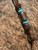 Traditional Leather Lanyard with Handmade Dark Ironwood and Gnarly Bark Antler Bead Accented by Turquoise & Brass