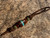 Traditional Leather Lanyard with Handmade Ironwood, Brown Micarta, and Gold Web Turquoise Bead Accented by Brass Spirals and Deep Brown Spacers