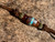 Traditional Leather Lanyard with Handmade Ironwood, Brown Micarta, and Gold Web Turquoise Bead Accented by Brass Spirals and Deep Brown Spacers
