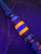 Two-Tone Black Diamond Turquoise & Orange 550 Cord Lanyard with Snakewood, Orange HyperGlow, and Turquoise Split Bead Accented by Polished Brass Reaper