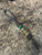 Curly Mango Wood, Arizona Jade Tru-Stone, and Lingum Vitae Wood Split Bead Knife Nub with Malachite & Brass Accents
