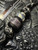 Ebony Wood and Abalone Resin Handmade Split Bead Knife Nub with Opalite & Stainless Spacers On Glow In The Dark Cordage